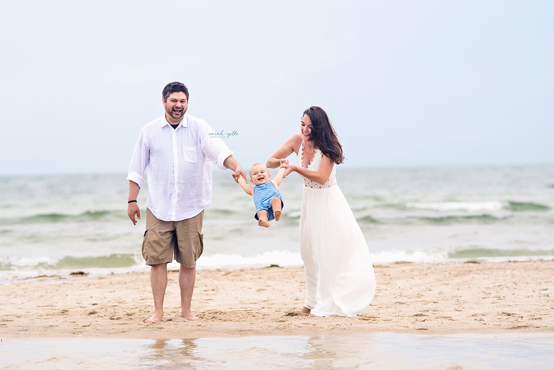 Cape Cod Family Photo Session | Woodneck Beach, Falmouth, MA - Swinging Baby
