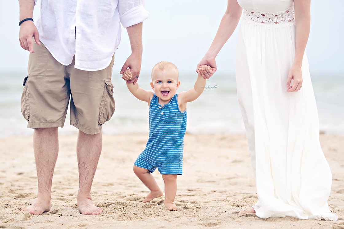 Cape Cod Family Photo Session | Woodneck Beach, Falmouth, MA - Holding hands walking