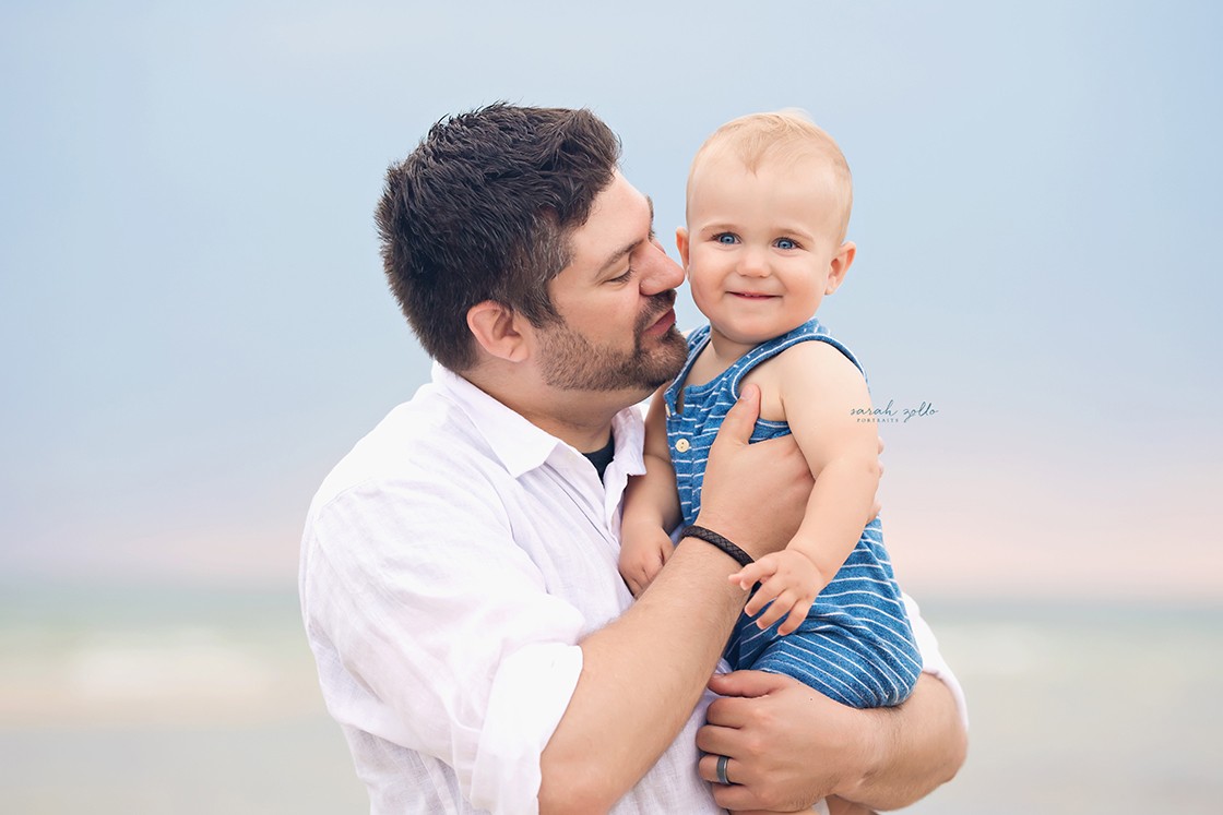 Cape Cod Family Photo Session | Woodneck Beach, Falmouth, MA - Father holding son