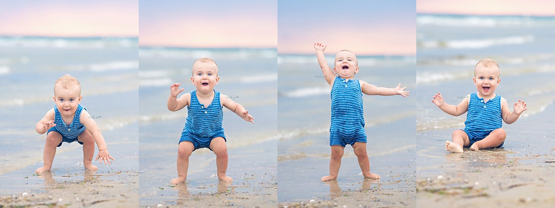 Cape Cod Family Photo Session | Woodneck Beach, Falmouth, MA - Baby playing