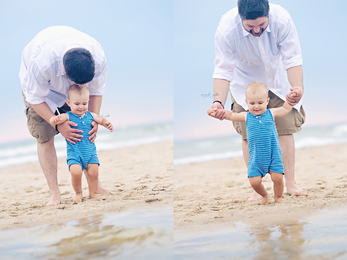 Cape Cod Family Photo Session | Woodneck Beach, Falmouth, MA - Father and son walking