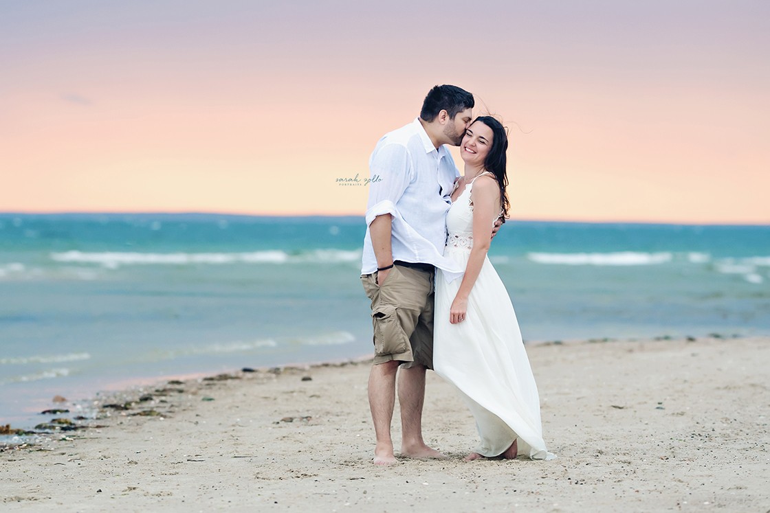 Cape Cod Family Photo Session | Woodneck Beach, Falmouth, MA - husband and wife kissing