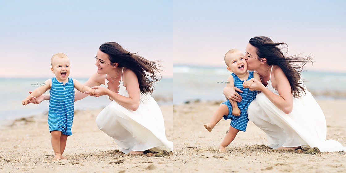 Cape Cod Family Photo Session | Woodneck Beach, Falmouth, MA - Mother kissing son