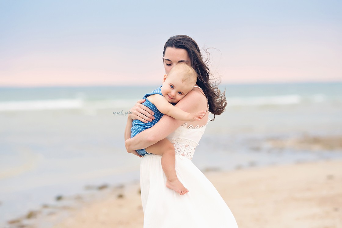 Cape Cod Family Photo Session | Woodneck Beach, Falmouth, MA - Mother hugging son