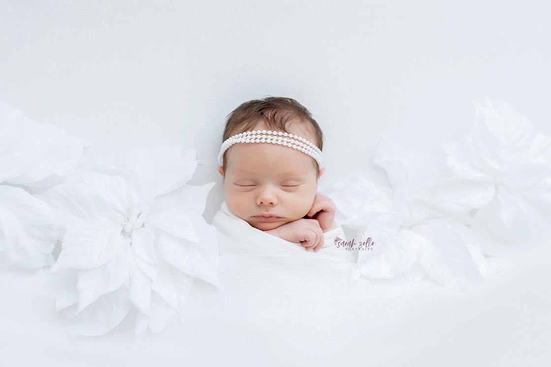 newborn white floral