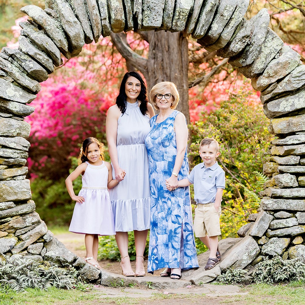 "Kinney Azalea Garden" Family Photography, Family Photo Session | South Kingstown, RI - family standing in circle gate entrance