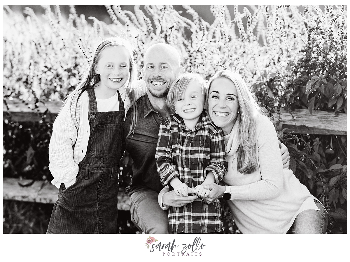fall family photography sessions at the farmers daughter ri black and white portrait