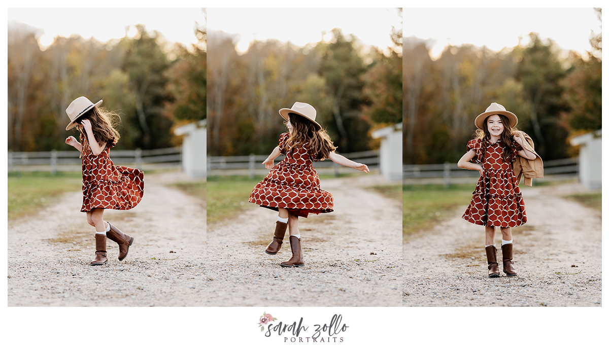 fall family photography sessions at the farmers daughter ri golden hour girl twirling dress