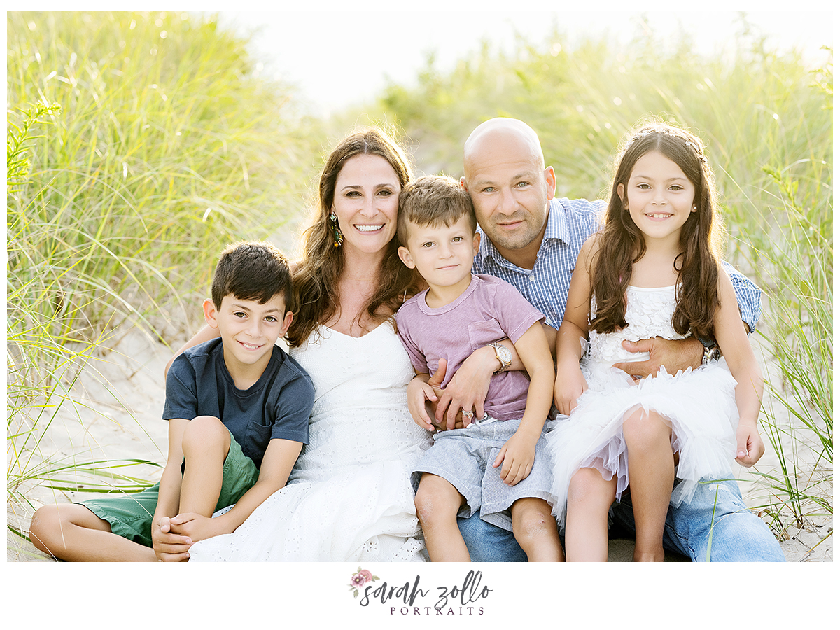 watch hill beach family photoshoot family of 5 photography session