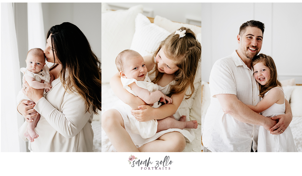 lifestyle photography session mom with baby dad with daughter big sister and baby sister