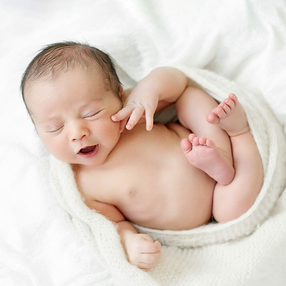 Rhode Island Newborn Photography - baby yawning